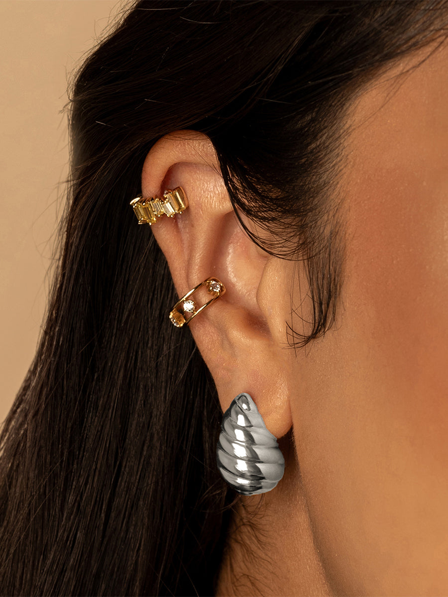 Teardrop Seashell Silver 20mm Stud Earrings | Wanderlust + Co