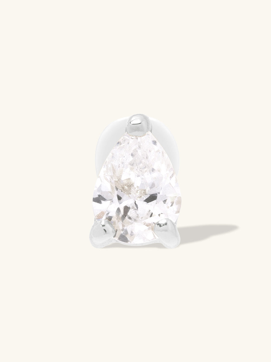 Teardrop Silver 3mm Flat Back Earring | Wanderlust + Co