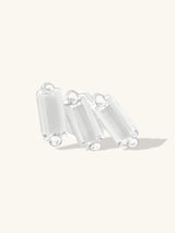 Trio Baguette Silver Flat Back Earring | Wanderlust + Co