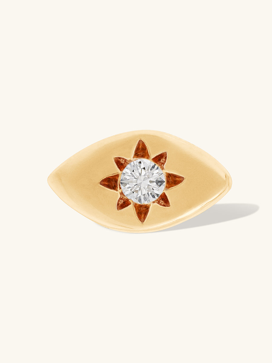 Talisman Eye Diamond 14K Solid Gold Flat Back Earring | Wanderlust + Co