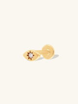 Talisman Eye Diamond 14K Solid Gold Flat Back Earring | Wanderlust + Co