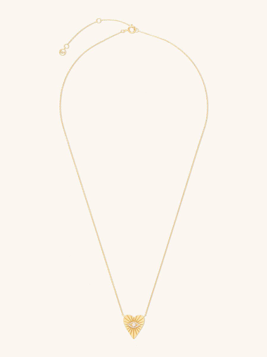 Talisman Heart Diamond 14K Solid Gold Necklace | Wanderlust + Co