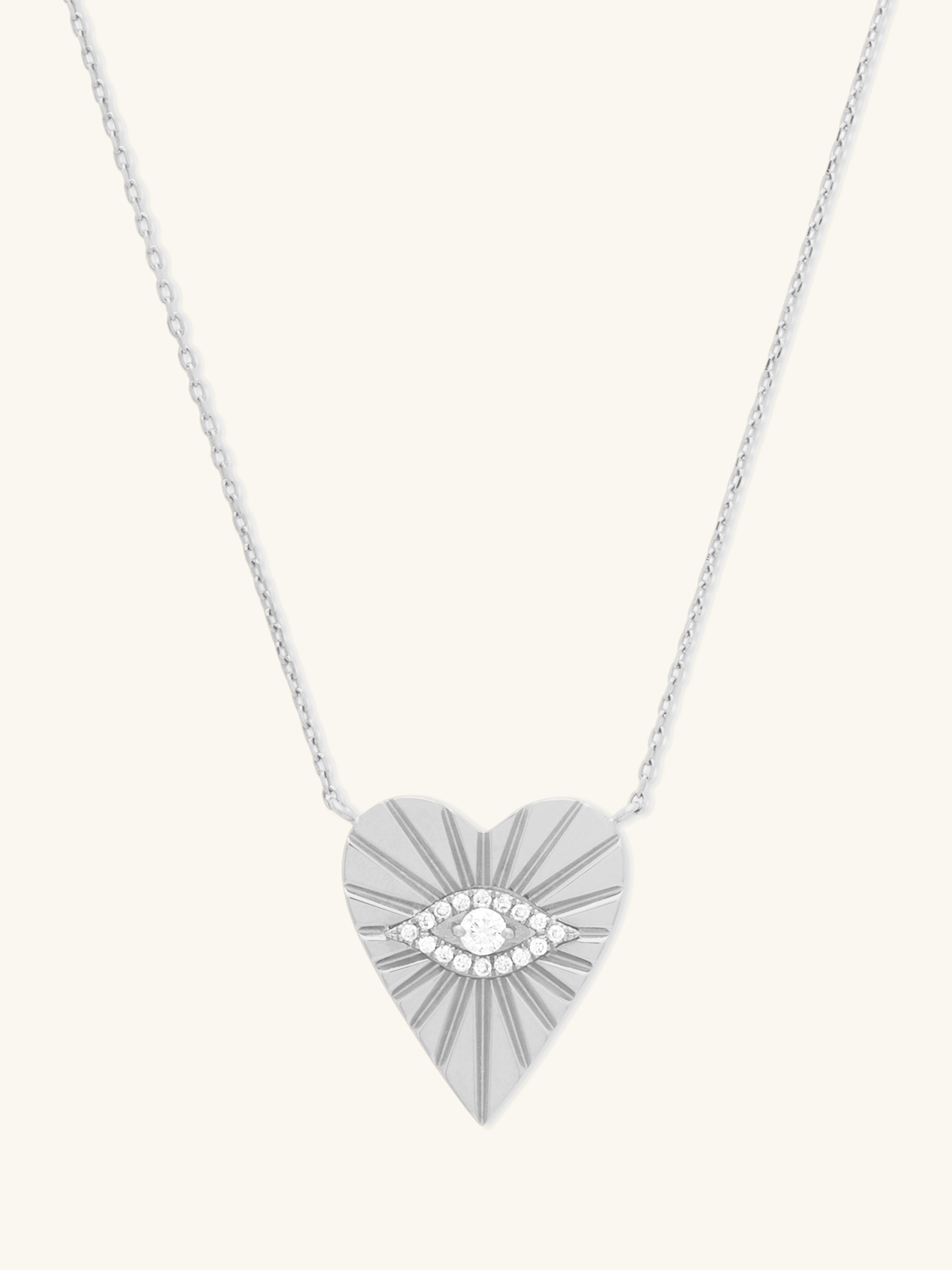 Talisman Heart Diamond 14K White Gold Necklace