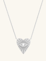 Talisman Heart Diamond 14K White Gold Necklace