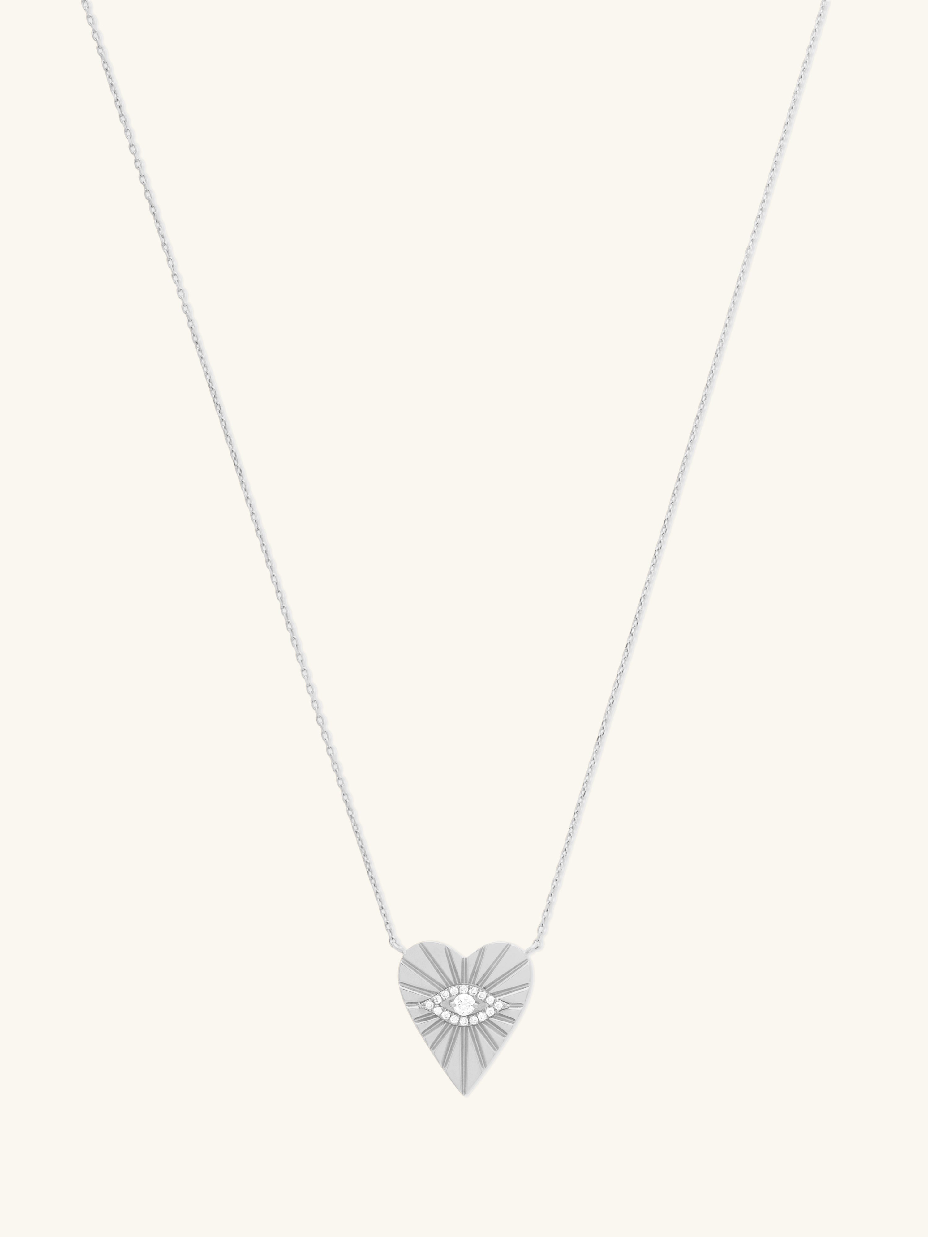 Talisman Heart Diamond 14K White Gold Necklace