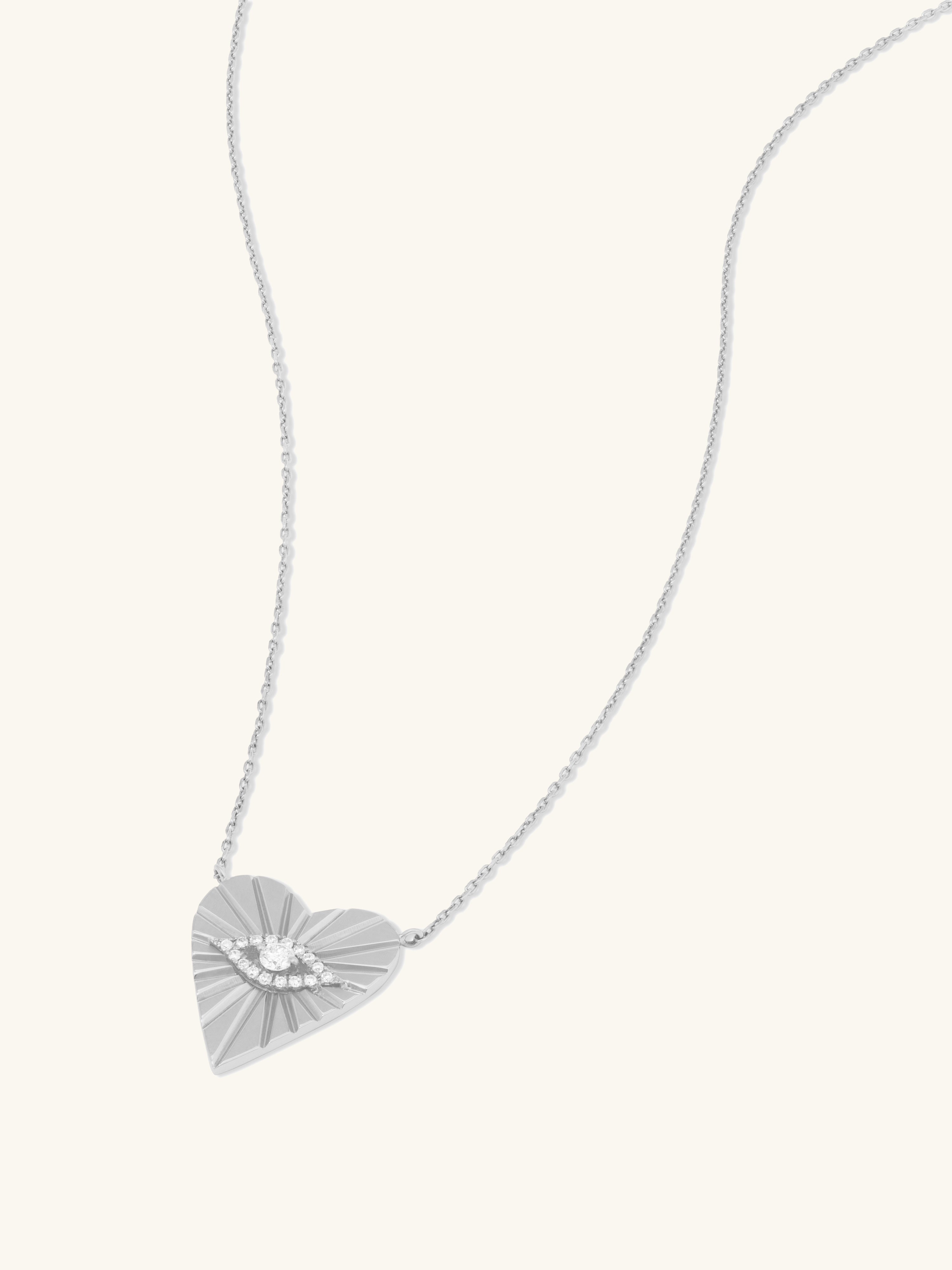 Talisman Heart Diamond 14K White Gold Necklace