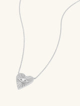 Talisman Heart Diamond 14K White Gold Necklace