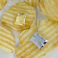 Bag of Chips Silver Necklace