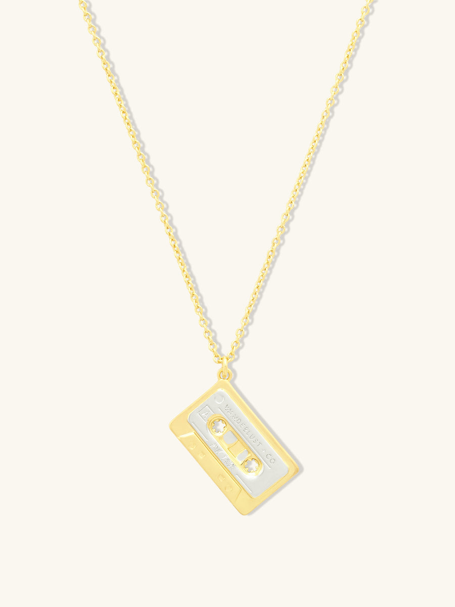 Cassette Gold Necklace | Wanderlust + Co