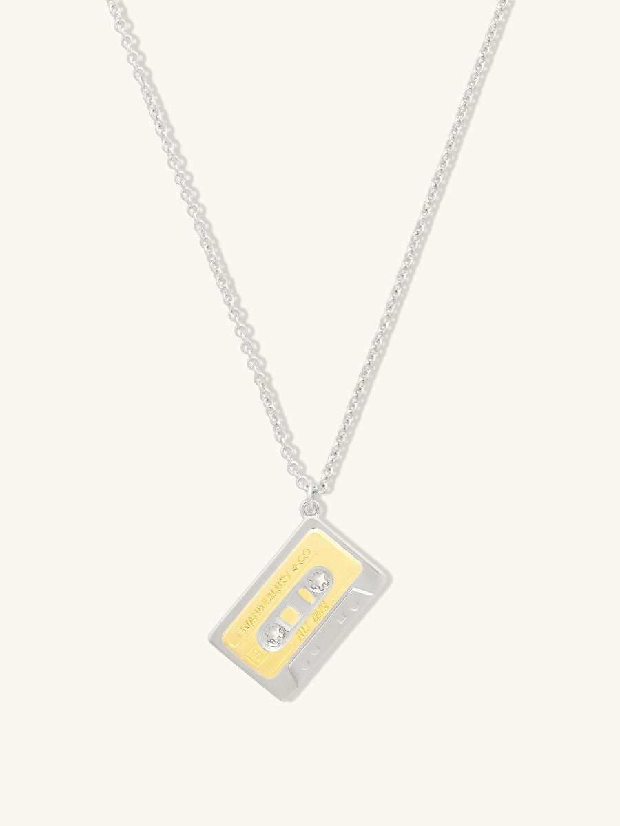 Cassette Silver Necklace | Wanderlust + Co