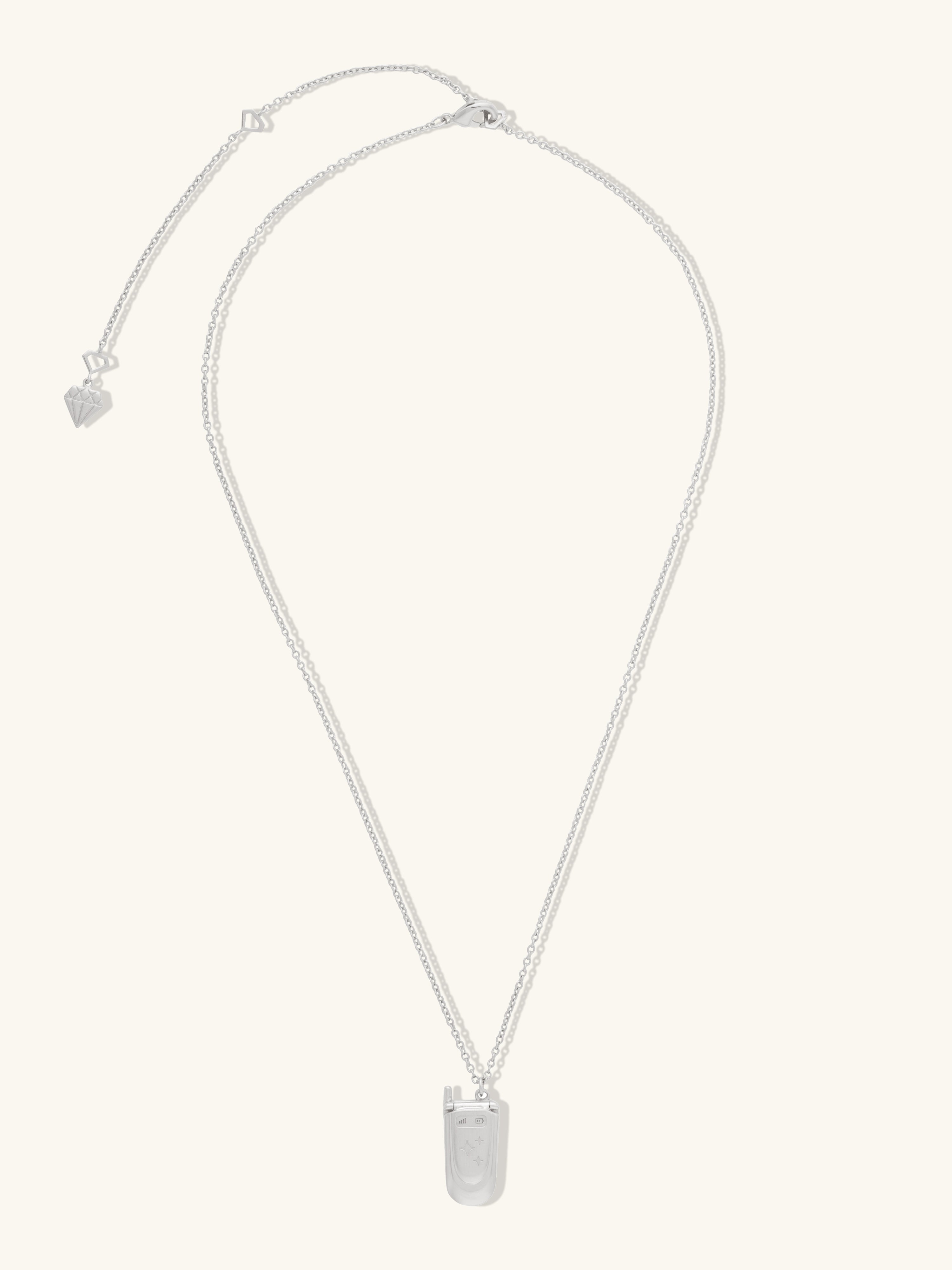 Flip Phone Silver Locket Necklace | Wanderlust + Co