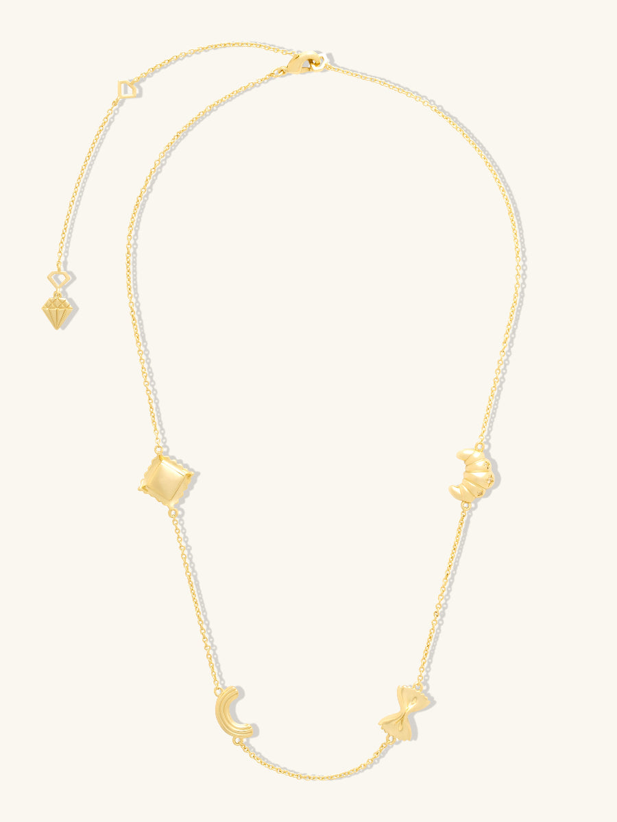 Food Party Charms Gold Necklace | Wanderlust + Co