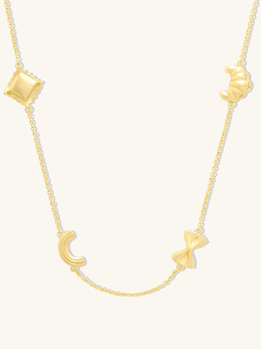 Food Party Charms Gold Necklace | Wanderlust + Co