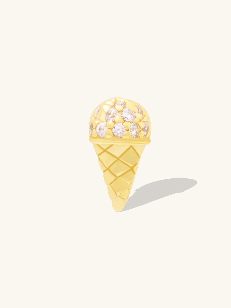 Ice Cream Gold Flat Back Earring | Wanderlust + Co