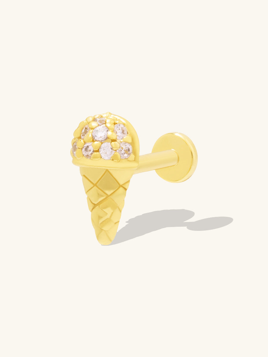 Ice Cream Gold Flat Back Earring | Wanderlust + Co