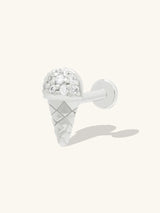 Ice Cream Silver Flat Back Earring | Wanderlust + Co