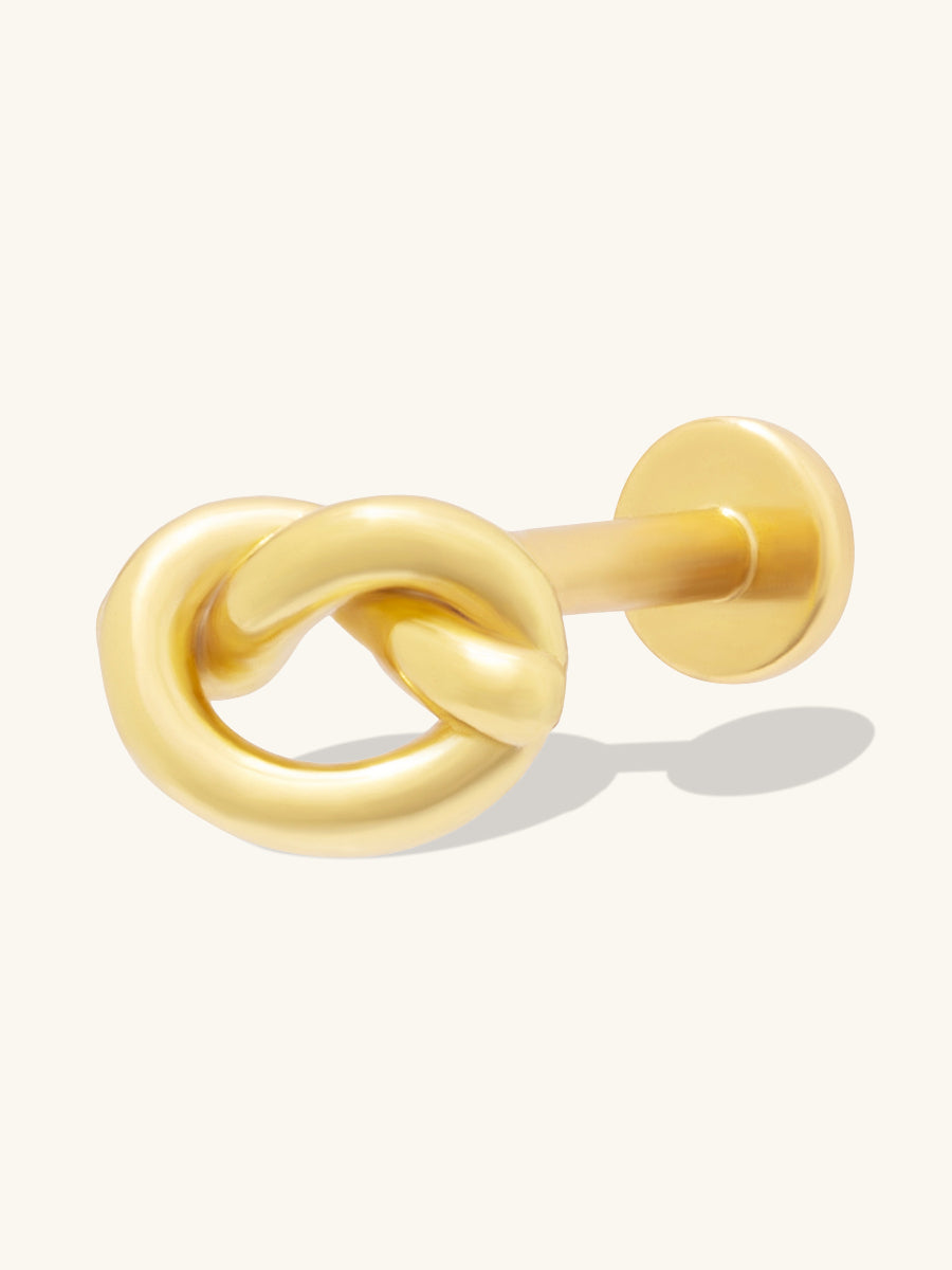 Love Knot Gold Flat Back Earring | Wanderlust + Co