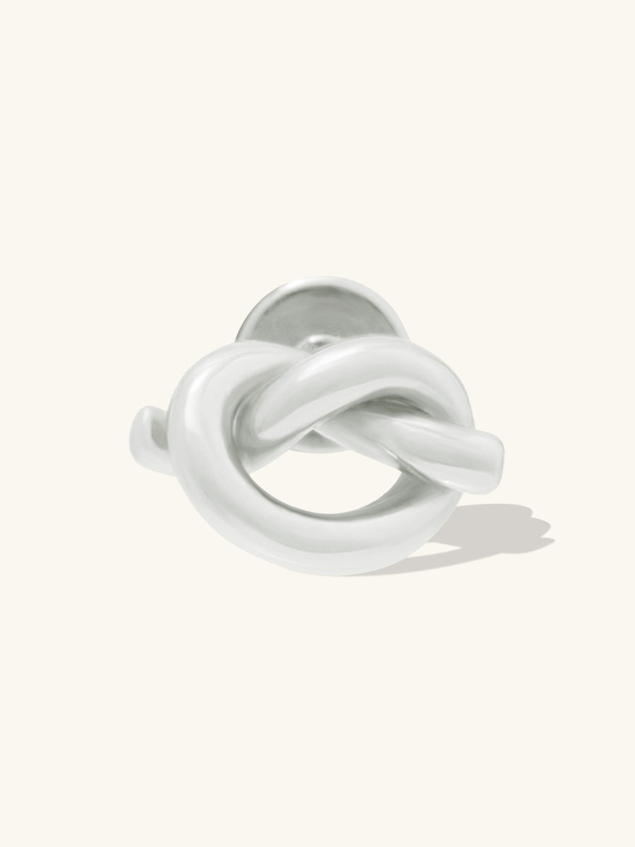 Love Knot Silver Flat Back Earring | Wanderlust + Co