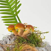 Mushroom Silver Flat Back Earring