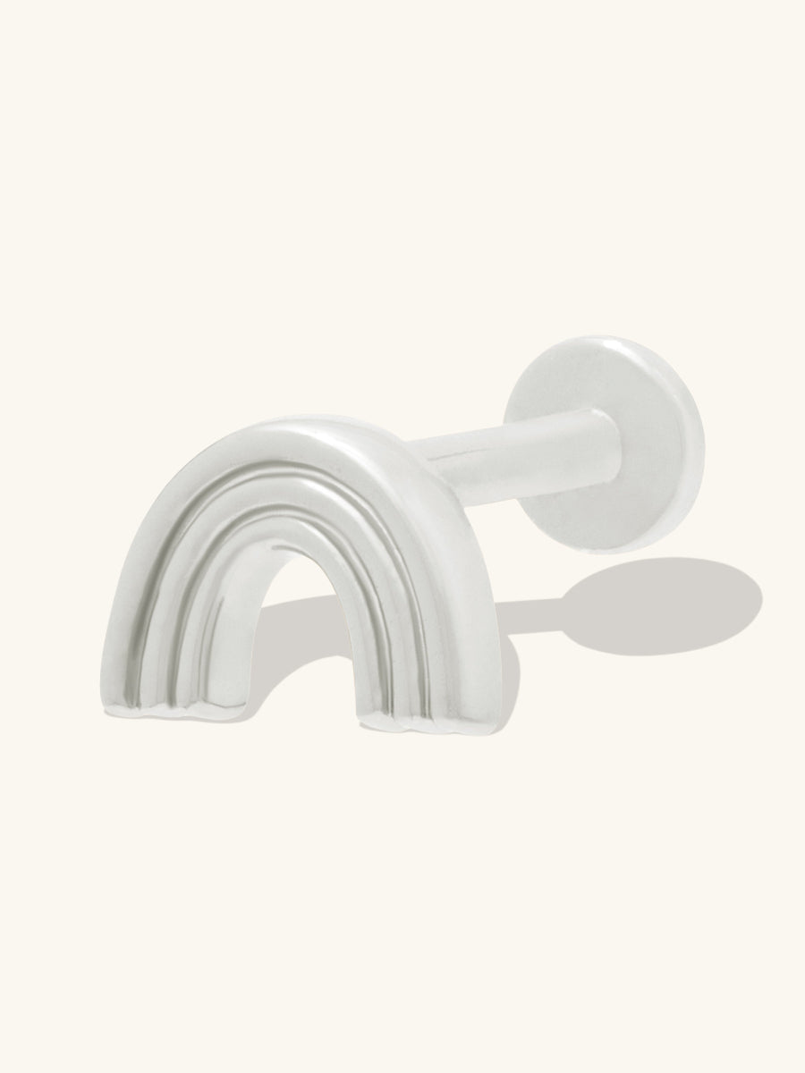 Rainbow Silver Flat Back Earring | Wanderlust + Co