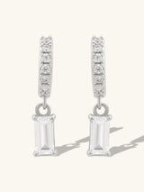 Baguette Silver Baby Huggie Earrings | Wanderlust + Co