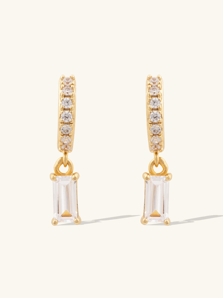 Baguette Gold Baby Huggie Earrings | Wanderlust + Co