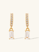 Baguette Gold Baby Huggie Earrings | Wanderlust + Co