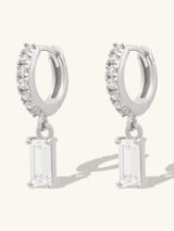 Baguette Silver Baby Huggie Earrings | Wanderlust + Co