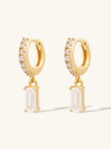Baguette Gold Baby Huggie Earrings | Wanderlust + Co