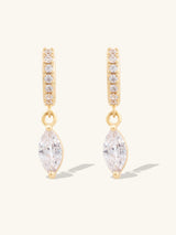 Marquise Gold Baby Huggie Earrings | Wanderlust + Co