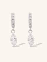 Marquise Silver Baby Huggie Earrings | Wanderlust + Co