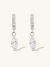 Marquise Silver Baby Huggie Earrings