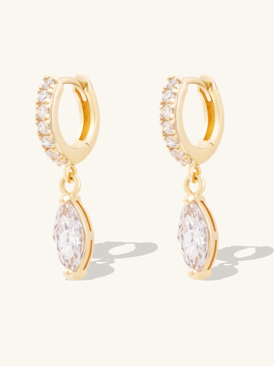 Marquise Gold Baby Huggie Earrings | Wanderlust + Co