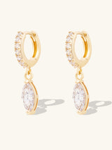 Marquise Gold Baby Huggie Earrings | Wanderlust + Co