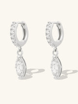 Marquise Silver Baby Huggie Earrings | Wanderlust + Co