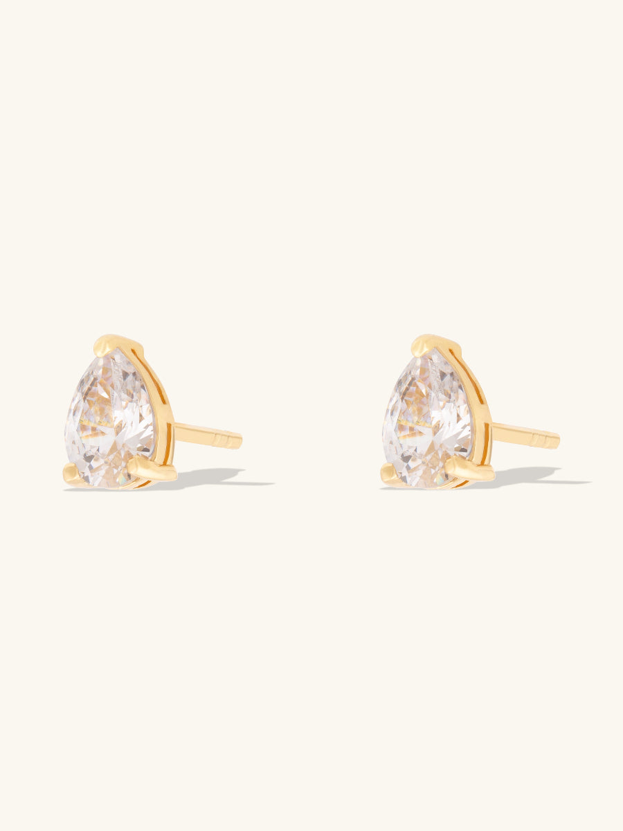 Teardrop Gold Stud Earrings | Wanderlust + Co