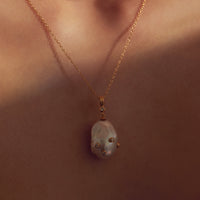 Gem Pearl Baroque 14K Gold Vermeil Necklace | Wanderlust + Co