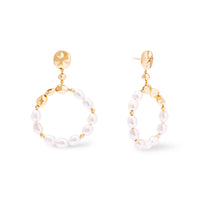 Pearl Baroque 14K Gold Vermeil Hoop Earrings