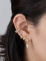 Diamond Gem Gold Baby Huggie Earrings | Wanderlust + Co
