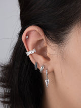 Diamond Gem Silver Baby Huggie Earrings | Wanderlust + Co