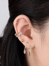 Marquise Gold Baby Huggie Earrings | Wanderlust + Co