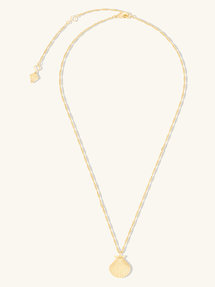 Seashell Gold Locket Necklace | Wanderlust + Co