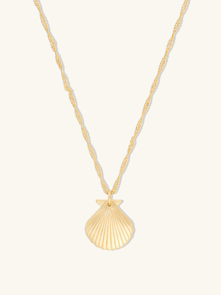 Seashell Gold Locket Necklace | Wanderlust + Co