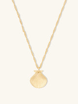 Seashell Gold Locket Necklace | Wanderlust + Co