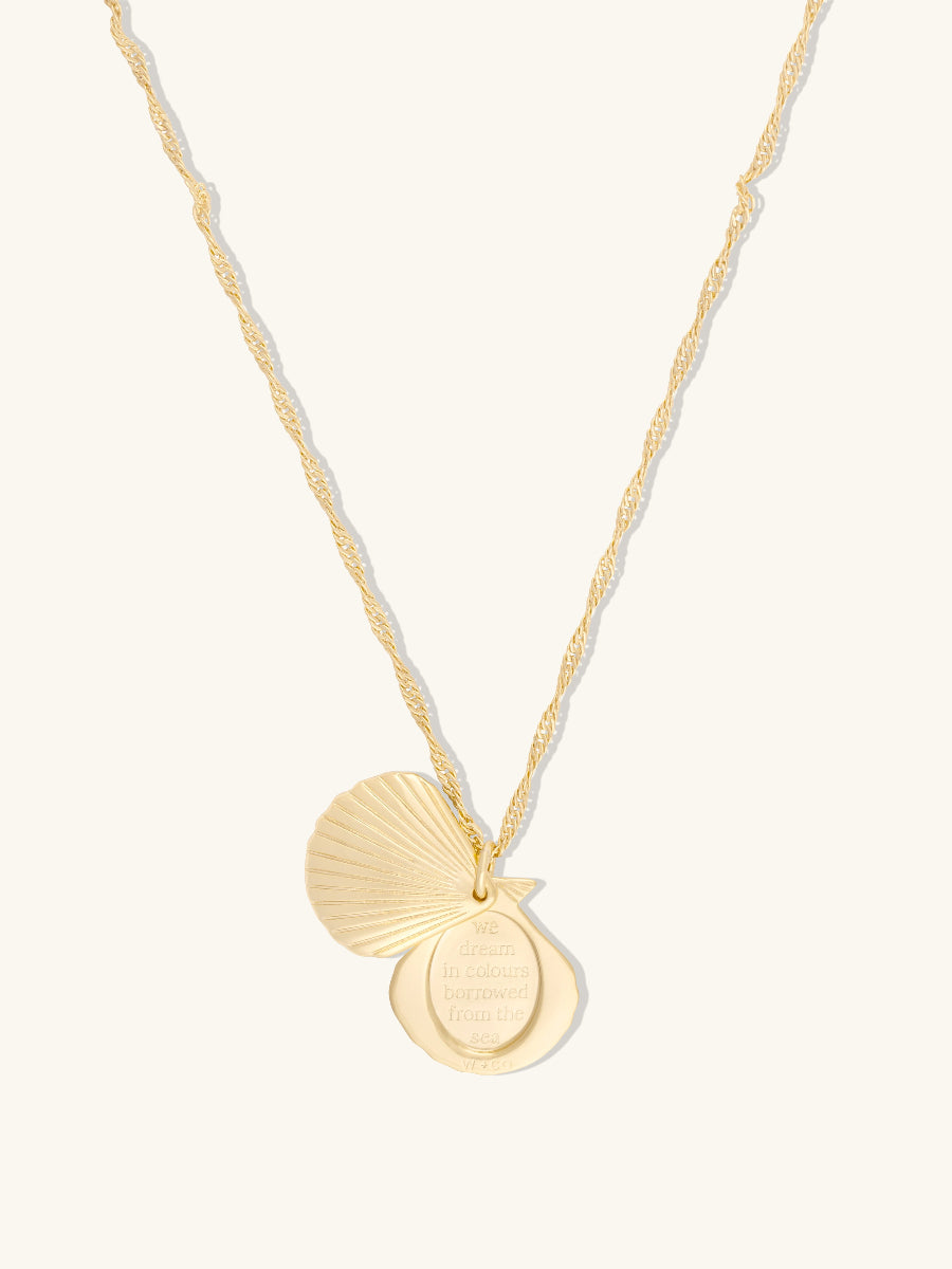 Seashell Gold Locket Necklace | Wanderlust + Co