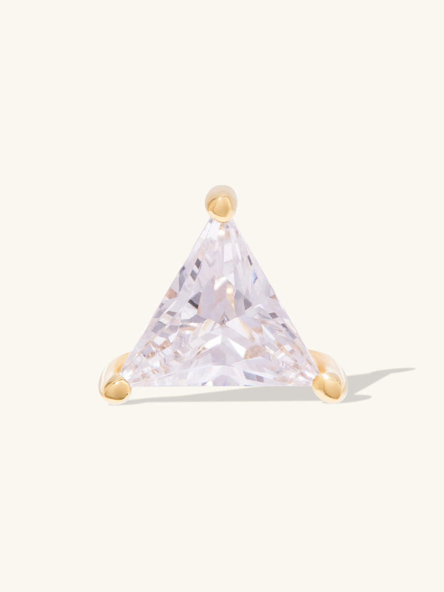 Triangle Diamante 14K Solid Gold Front Earring Stud | Wanderlust + Co
