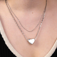 Alaia Bubble Heart Silver Locket Necklace | Wanderlust + Co