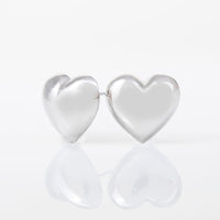 Bubble Heart Silver Stud Earrings | Wanderlust + Co