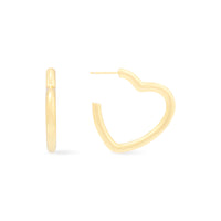 Hailey Heart Gold Hoop Earrings | Wanderlust + Co