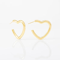 Hailey Heart Gold Hoop Earrings | Wanderlust + Co